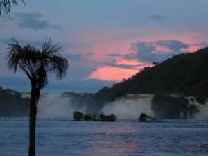 Sunset in the lagoon of Canaima