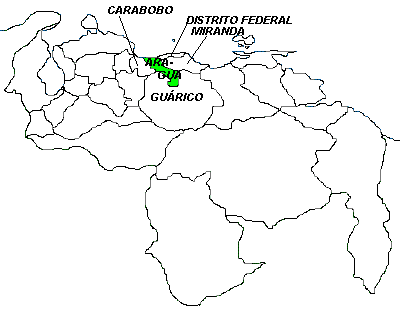 Ubicacin Geogrfica de Aragua en Venezuela