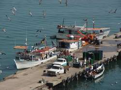 Barcos pesqueros entre Carpano y Ro Caribe